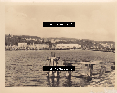 Alte Fotos von Ostseestadt Sassnitz in Mecklenburg-Vorpommern 1959, Blick von der Mole auf den Sassnitzer Hafen. Alter und echter... Sammlung