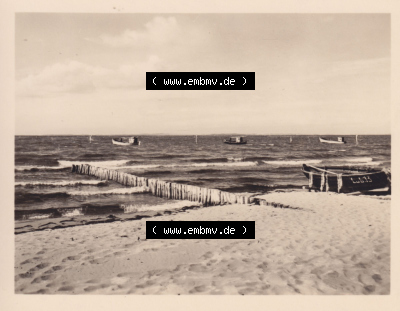 Altes Foto von Ostseebad Lubmin in Mecklenburg-Vorpommern 1961, 8, Fischerstrand. Alter und echter original Foto-Abzug aus einer... Sammlung