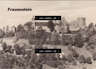 Alte Fotos von Stadt Frauenstein in Mittelsachsen, Blick aufs Schloss und Burgrunine. Alter und echter original Foto-Abzug aus... Sammlung