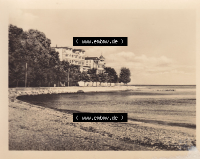 Alte Fotos von Ostseestadt Sassnitz in Mecklenburg-Vorpommern 1959, Promenade und Sassnitzer Strandhotel. Alter und echter original... Sammlung