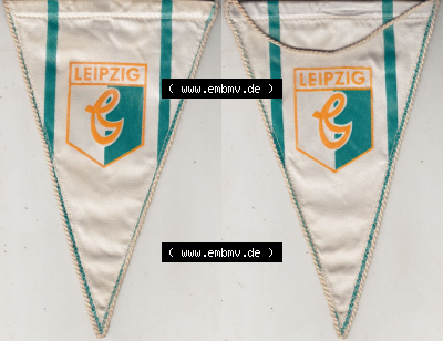 DDR Sportclub Wimpel BSG Chemie Leipzig, Vorderseite und und Gleichaussehende Rückseite vom Wimpel, der Betriebssportgemeinschaft... Sammlung