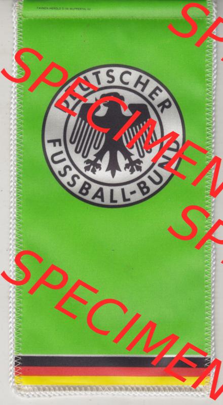 BRD Sportclub Wimpel Deutscher Fußball-Bund. Vorderseite vom Fußball-Wimpel vom Fußballclub bzw. Fußballverein in Deutschland der BRD, als Katalog-Eintragung... Sammlung
