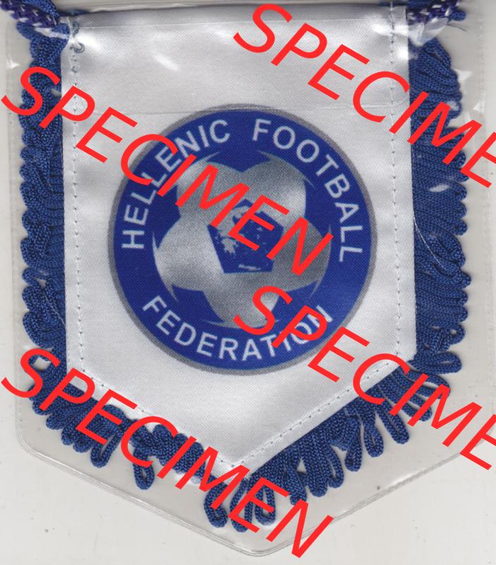 Internationaler Fußball Wimpel von Griechenland Hellenic Football Federation Fußballbund. Vorderseite vom Fußball-Wimpel vom Fußballclub bzw. Fußballverein in... Sammlung