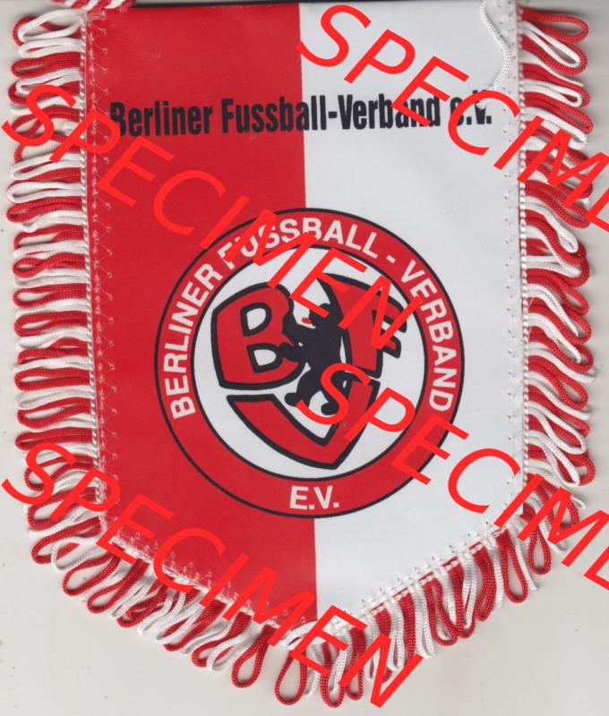 BRD Sportclub Wimpel Berliner Fußball-Verband e.V. (BFV). Vorderseite vom Fußball-Wimpel vom Fußballclub bzw. Fußballverein in Deutschland... Sammlung