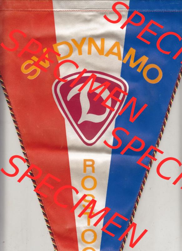 DDR Sportclub Wimpel SV Dynamo Rostock. Vorderseite vom Wimpel aus der DDR, Sportwimpel eines Sportclubs zu DDR-Zeiten in der DDR. Sammlung