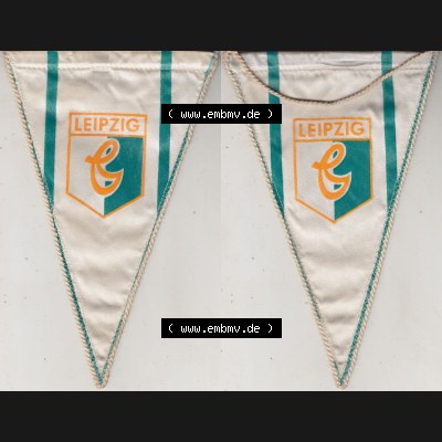 DDR Sportclub Wimpel BSG Chemie Leipzig, Vorderseite und und Gleichaussehende Rückseite vom Wimpel, der Betriebssportgemeinschaft Chemie Leipzig in der DDR, kurz BSG Chemie Leipzig... Sammlung