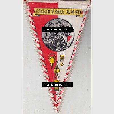 Internationaler Fußball Wimpel der Niederlande 1973, Fußball Ajax Amsterdam, ist ein Fußballverein. Rückseite als Bildmaterial vom Fußball-Wimpel vom Fußballclub... Sammlung