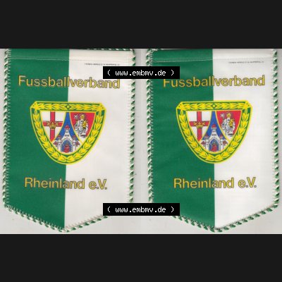 BRD Deutschland Sportclub Wimpel Fußballverband Rheinland (kurz FVR) ist einer der 21 Landesverbände des Deutschen Fußball-Bundes. Vorderseite und Rückseite zusammen... Sammlung