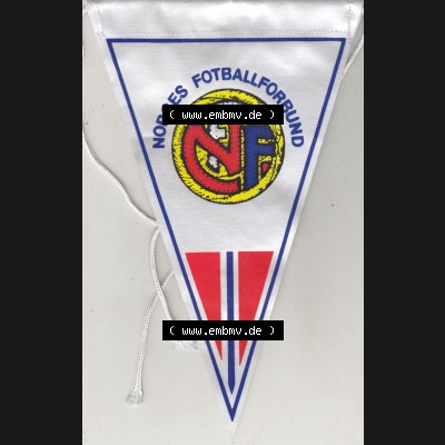Internationaler Fußball Wimpel aus NOR - Norwegen, Norges Fotballforbund NFF, in deutsch übersetzt Norwegens Fußballverband, Wimpel über die höchste und damit... Sammlung