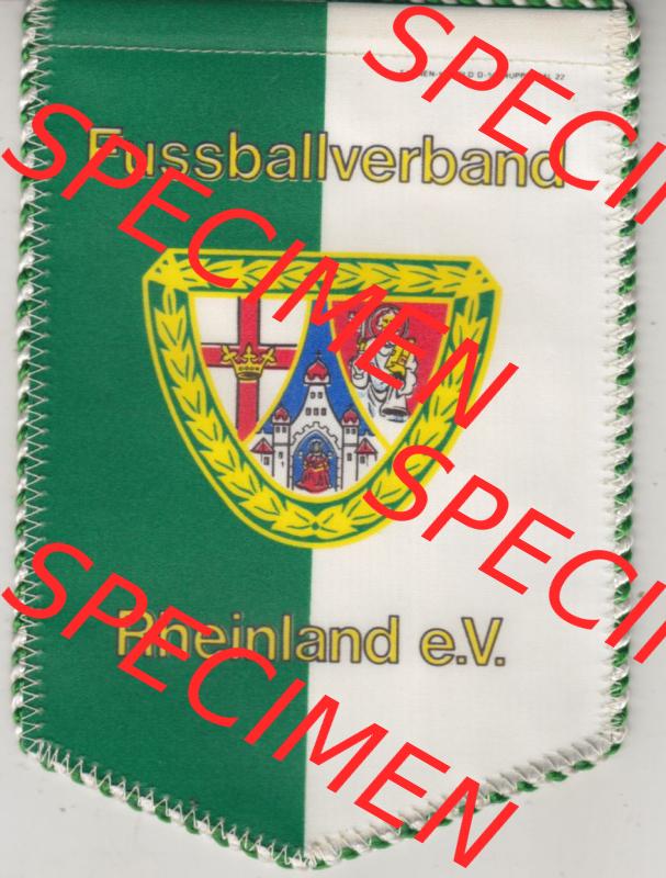 BRD Deutschland Sportclub Wimpel Fußballverband Rheinland (kurz FVR) ist einer der 21 Landesverbände des Deutschen Fußball-Bundes. Vorderseite vom Fußball-Wimpel... Sammlung