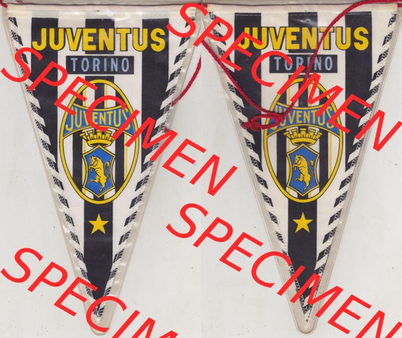 Internationaler Fußball Wimpel der ITA Italien Juventus Turin bzw. Torino, ist ein 1897 gegründetes italienisches Fußballunternehmen. Komplettansicht mit Vorderseite... Sammlung