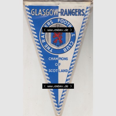Internationaler Fußball Wimpel der GBR Schottland, die Glasgow Rangers sind ein schottischer Fußballverein aus Glasgow. Vorderseite vom Fußball-Wimpel vom Fußballclub... Sammlung