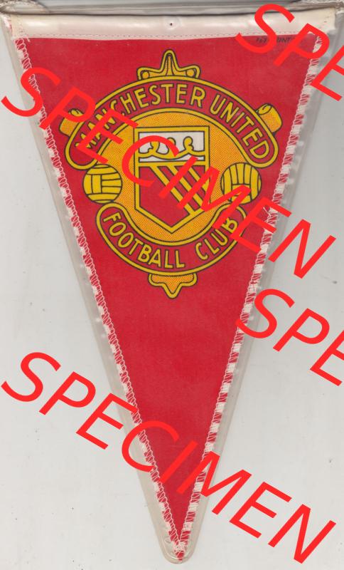 Internationaler Fußball Wimpel der Manchester United, (offiziell Manchester United Football Club) aus GBR England. Vorderseite vom Fußball-Wimpel vom Fußballclub... Sammlung