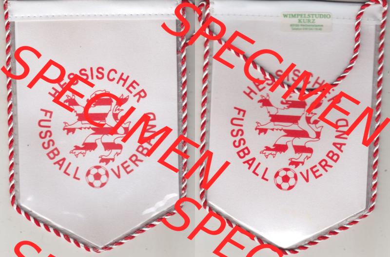 BRD Deutschland Sportclub Wimpel Hessische Fußball-Verband (HFV) wurde 1946 gegründet und ist die Dachorganisation aller Fußballvereine in Hessen. Vorderseite und Rückseite... Sammlung