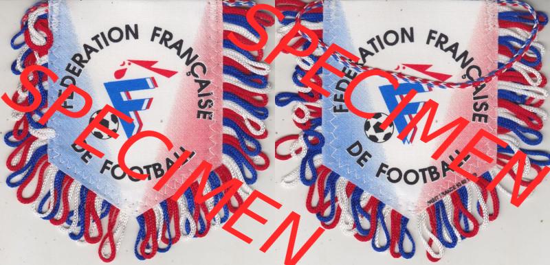 Internationaler Fußball Wimpel aus FRA - Frankreich Die Fédération Française de Football ist der nationale Fußballverband Frankreichs. Komplettansicht mit Vorderseite... Sammlung