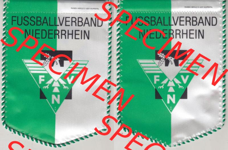 BRD Deutschland Sportclub Wimpel Fußballverband Niederrhein (FVN) ist die Dachorganisation von Fußballvereinen. Vorderseite und Rückseite zusammen auf einen Bild als Bildmaterial... Sammlung