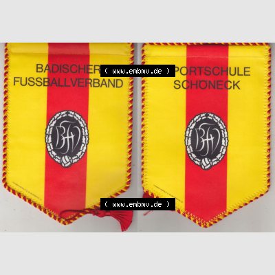 BRD Deutschland Sportclub Wimpel Sportschule Schöneck Badische Fußballverband (bfv) ist die Dachorganisation aller Fußballvereine in Nordbaden. Vorderseite und Rückseite... Sammlung