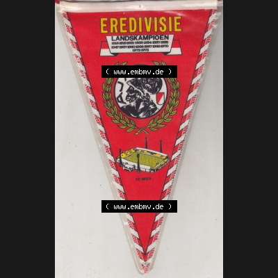 Internationaler Fußball Wimpel der Niederlande 1973, Fußball Ajax Amsterdam, ist ein Fußballverein. Vorderseite vom Fußball-Wimpel vom Fußballclub bzw.... Sammlung