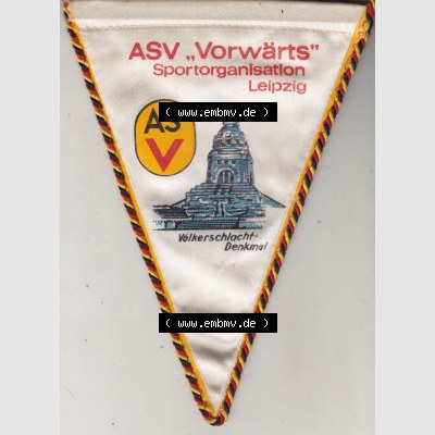 DDR Militär Sportverein ASV Vorwärts Leipzig. Vorderseite vom Militär-Wimpel vom Armeesportvereinen in der DDR, als Katalog-Eintragung im online Wimpel-Katalog, nutze... Sammlung
