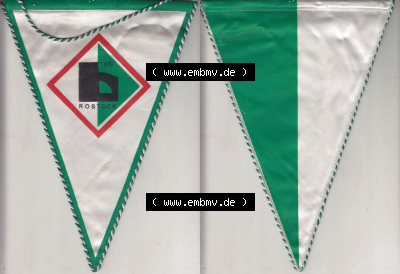 DDR Sportclub Wimpel TSG Bau Rostock 1969-1990. Komplettansicht von einen Wimpel aus der DDR, Sportwimpel der Sportart Fußball... Sammlung
