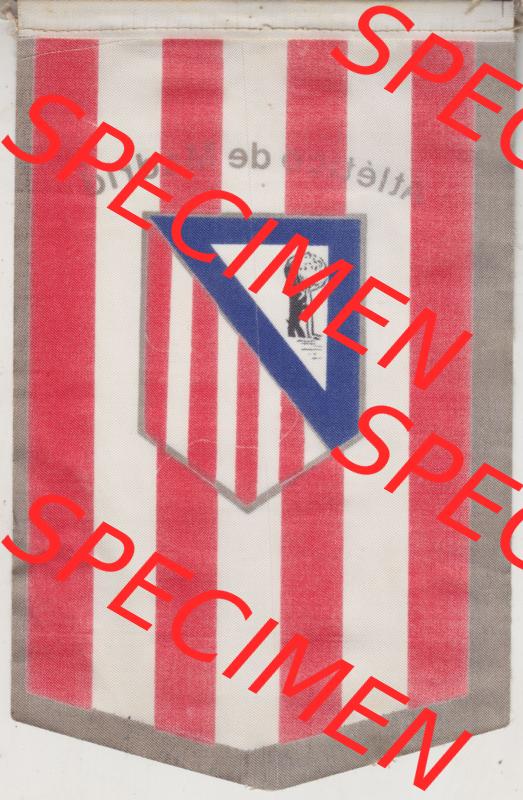 Internationaler Fußball Wimpel der Fußballmannschaft Spanien Atlético Madrid. Rückseite von einen Internationalen Wimpel, Sportwimpel eines Internationalen Sportclubs.... Sammlung