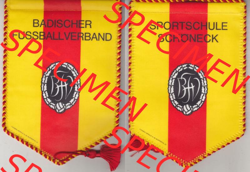 BRD Deutschland Sportclub Wimpel Sportschule Schöneck Badische Fußballverband (bfv) ist die Dachorganisation aller Fußballvereine in Nordbaden. Vorderseite und Rückseite... Sammlung