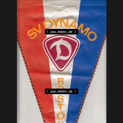 DDR Sportclub Wimpel SV Dynamo Rostock. Vorderseite vom Wimpel aus der DDR, Sportwimpel eines Sportclubs zu DDR-Zeiten in der DDR. Sammlung