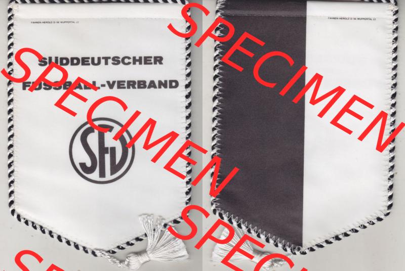 BRD Sportclub Wimpel Süddeutsche Fußball-Verband (SFV) ist der älteste von fünf Regionalverbänden des Deutschen Fußball-Bundes. Vorderseite und Rückseite... Sammlung