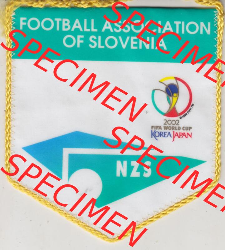 Internationaler Fußball Wimpel aus SVN - Slowenien Nogometna zveza Slovenije ist der nationale Fußballverband von Slowenien. Rückseite als Bildmaterial vom Fußball-Wimpel... Sammlung