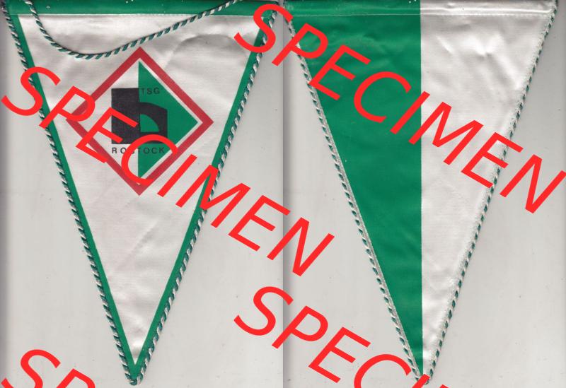 DDR Sportclub Wimpel TSG Bau Rostock 1969-1990. Komplettansicht von einen Wimpel aus der DDR, Sportwimpel der Sportart Fußball zu DDR-Zeiten von einen damaligen Fußballverein in... Sammlung
