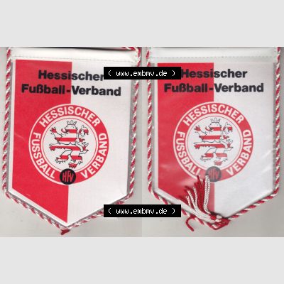 BRD Sportclub Wimpel Hessische Fußball-Verband (HFV) wurde 1946 gegründet und ist die Dachorganisation. Vorderseite und Rückseite zusammen auf einen Bild als Bildmaterial... Sammlung