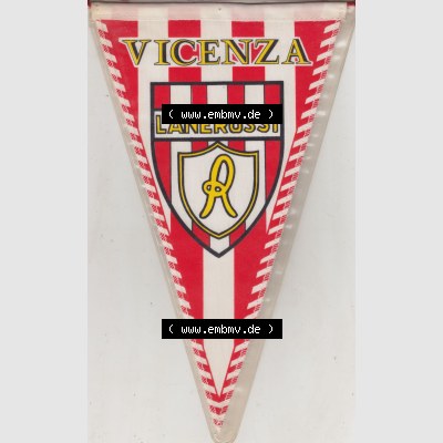 Internationaler Fußball Wimpel von Lanerossi Vicenza, Lanerossi Vicenza war von 1953 bis 1990 ein italienischer Fußballverein. Vorderseite vom Internationalen Wimpel, Sportwimpel... Sammlung