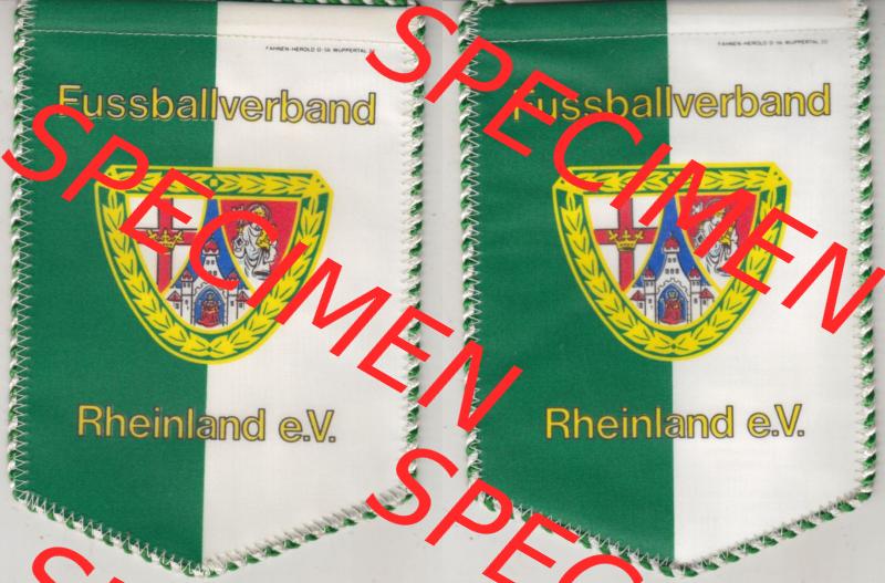 BRD Deutschland Sportclub Wimpel Fußballverband Rheinland (kurz FVR) ist einer der 21 Landesverbände des Deutschen Fußball-Bundes. Vorderseite und Rückseite zusammen... Sammlung