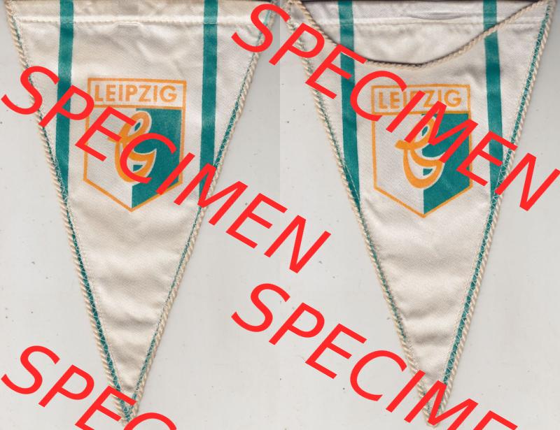 DDR Sportclub Wimpel BSG Chemie Leipzig, Vorderseite und und Gleichaussehende Rückseite vom Wimpel, der Betriebssportgemeinschaft Chemie Leipzig in der DDR, kurz BSG Chemie Leipzig... Sammlung