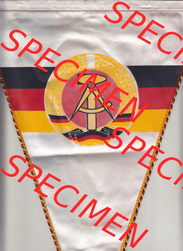 DDR Sportclub Wimpel SV Dynamo Rostock. Rückseite von einen Wimpel aus der DDR, Sportwimpel eines Sportclubs zu DDR-Zeiten in der DDR. Sammlung