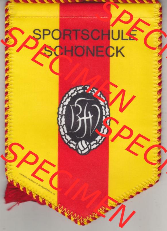 BRD Deutschland Sportclub Wimpel Sportschule Schöneck Badische Fußballverband (bfv) ist die Dachorganisation aller Fußballvereine in Nordbaden. Rückseite als Bildmaterial... Sammlung