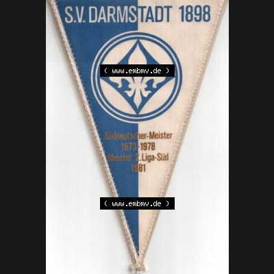 BRD Fußball-Sportclub Wimpel 1981 S.V. Darmstadt 1898, Süddeutscher Meister 1973-1978, Meister 2. Liga Süd 1981. Sammlung