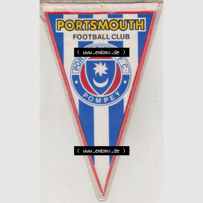Internationaler Fußball Wimpel aus GBR England, der Verein FC Portsmouth, auch als Pompey bekannt, ist ein Fußballverein aus der Stadt Portsmouth. Vorderseite vom Fußball-Wimpel... Sammlung