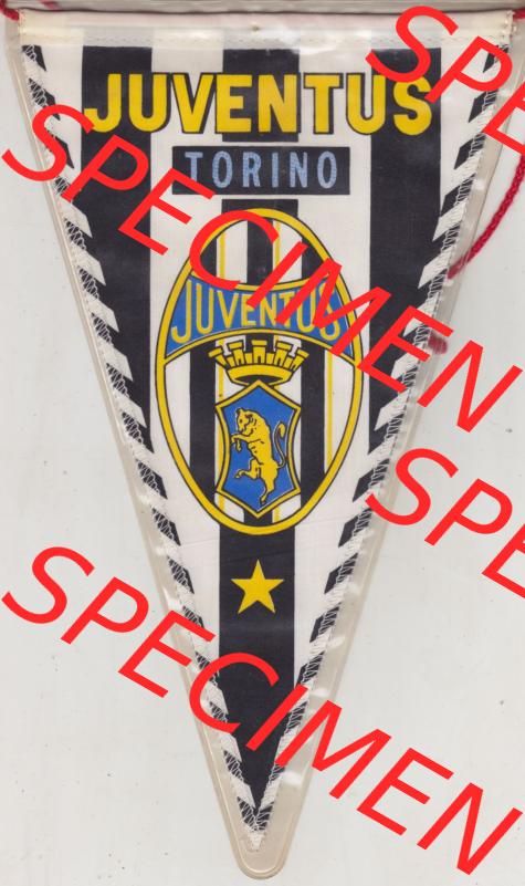 Internationaler Fußball Wimpel der ITA Italien Juventus Turin bzw. Torino, ist ein 1897 gegründetes italienisches Fußballunternehmen. Vorderseite vom Fußball-Wimpel... Sammlung