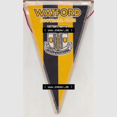 Internationaler Fußball Wimpel FC Watford Fußballverein aus GBR England - auch bekannt als The Hornets – ist ein englischer Fußballverein aus Watford. Vorderseite vom Internationalen... Sammlung
